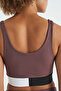 Brown Color Blocked Logo Printed Slim Fit Ribbed Women's Bustier - 97275 - 7