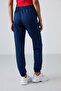 Indigo High Waist Comfortable Form Elastic Leg Women's Tracksuit Bottom with Pockets - 94583 - 6