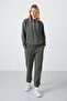 Çağla Hooded Kangaroo Pocket Comfortable Fit Elastic Leg Women's Tracksuit Set - 95288
