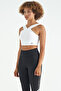 White Logo Printed Slim Fit Diving Fabric Women's Bustier - 97259 - 3