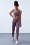 Dusty Rose High Waist Gathering Detail Back Detailed Slim Fit Bustier Women's Leggings Set - 95281 - 6
