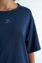 Indigo O-Neck Print Detailed Comfortable Fit Short Sleeve Women's T-Shirt - 97263 - 7