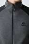 Anthracite - Black Mock Neck Two-Color Relaxed Fit Classic Leg Men's Tracksuit Set - 85113 - 5