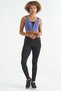 Purple Text Printed Color Blocked Slim Fit Diving Fabric Women's Bustier - 97271 - 8