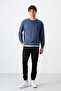Petrol - Black Casual O-Neck Elastic Cuff Cotton Men's Standard Fit Tracksuit Set - 85120 - 2
