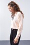 Salmon Long Sleeve Comfortable Form Hooded Women's Sweatshirt - 97115 - 3