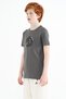 Dark Gray Embroidery Detailed O Neck Standard Fit Boys T-Shirt - 11115 - 4