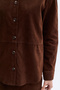 Women's Brown Oversize Suede Textured Casual Jacket - 3