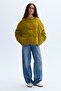 Women's Mustard Quilted Asymmetrical Closure Crop Coat Jacket - 5