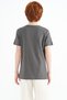 Dark Gray Embroidery Detailed O Neck Standard Fit Boys T-Shirt - 11115 - 7