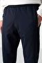 Navy Blue Zipper Pocket Standard Fit Jogger Men's Tracksuit Bottom - 84587 - 3
