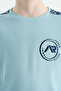 Light Blue Shoulder Print Detailed Standard Fit O Neck Boys T-Shirt - 11121 - 3