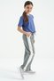 Gray Melange Side Tape Detailed Lace-Up Comfortable Fit Wide Leg Girls' Sweatpants - 75119 - 8