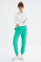 Sea Green High Waist Comfortable Form Basic Jogger Women's Tracksuit Bottom - 94624 - 6