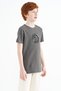 Dark Gray Embroidery Detailed O Neck Standard Fit Boys T-Shirt - 11115 - 5