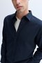 Men's Anthracite Regular Fit Textured Long Sleeve Shirt - 3