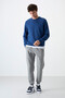 Grey Melange Lace-up Narrow Leg Men's Tracksuit Bottom - 84999 - 6