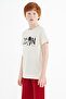 Ecru Front Text Embroidered O Neck Standard Fit Boys T-Shirt - 11118 - 4
