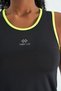 Black Logo Printed Standard Fit Women's Sports Undershirt with Bias Stripes - 97255 - 4