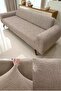 Jacquard Leaf Pattern Elasticated 3-Seater Sofa Cover Non-Slip Stretchy and Washable Sofa Cover - 3