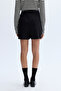 Women's Black Mini Skirt with Pockets - 2