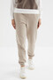 Dark Beige High Waist 3 Thread Cotton Basic Women's Tracksuit Bottom - 4