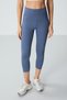 Petrol High Waist Slim Fit Skinny Leg Women's Capri Tights - 3