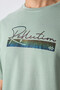 Light Green Cotton Thick Soft Textured Oversize Fit Printed Men's T-Shirt - 88334 - 3