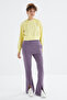Lilac High Waist Front Slit Detailed Comfortable Form Women's Tracksuit Bottom with Side Pockets - 94625 - 6