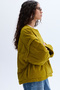 Women's Mustard Quilted Asymmetrical Closure Crop Coat Jacket - 4