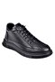 Genuine Leather Rubber Laced Men's Shoes Voy-488 Black