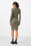 Green Camisole Knitwear Slim Fit Turtleneck Women's Dress - 97117 - 9
