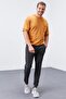Anthracite Melange Zipper Pocket Slim Fit Classic Leg Men's Sweatpants - 84669 - 5