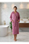 Cotton Velvet Hooded Unisex Plum Bathrobe - 2