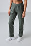 Khaki High Waisted Pocketed Comfortable Form Classic Leg Women's Tracksuit Bottom - 94584 - 4