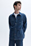 Men's Indigo Multi-Pocket Casual Jean Jacket - 8