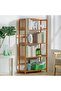 OneDcor Bamboo 4-Tier Bookshelf - Tall Wooden Storage Shelf & Display Rack