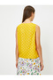 Polka Dot Patterned Short Sleeve Blouse - 5