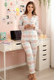 Pastel Plaid Patterned Buttoned Women's Pajama Set - 3