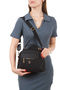 Women's Fabric Hand and Shoulder Bag - Black - 3