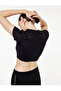Slim Fit Drawstring Short Sleeve Crew Neck Viscose Crop Sports T-Shirt - 3