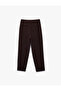 Carrot Cut Fabric Trousers with Accessory Detail - 4