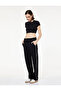 Slim Fit Drawstring Short Sleeve Crew Neck Viscose Crop Sports T-Shirt - 2