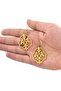 Caucasian Circassian Classic Motif 1 Matte Gold Look Earrings - 2