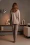 Women's Long Sleeve Pajama Set Mink 100% Cotton - 3