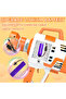 108-Hole Bubble Machine Gun with LED Lights, USB Battery, 2 Bubble Solutions & Tray – Orange/White - 3