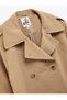 Long Sleeve Buttoned Belt Detailed Pocketed Double Breasted Collar Trench Coat - 5
