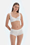Ecru Side Gathered Poıntel Boyshort
