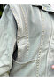 Gabardine Fabric Zipper and Snap Front Pocket Rivet Detailed Jacket - 5