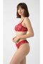 Women's Floral Tulle Detailed Red Underwear Set